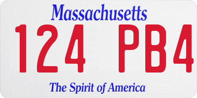 MA license plate 124PB4