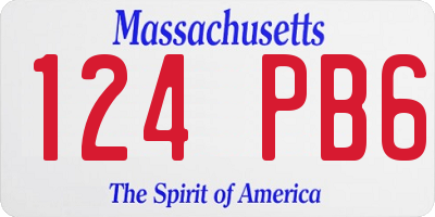 MA license plate 124PB6