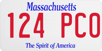 MA license plate 124PC0