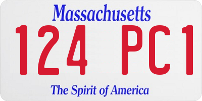 MA license plate 124PC1