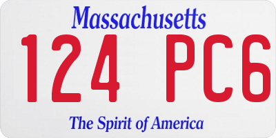 MA license plate 124PC6