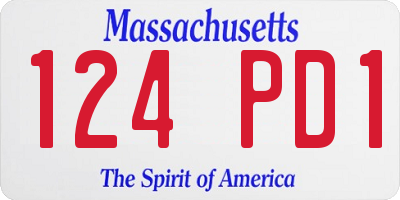 MA license plate 124PD1