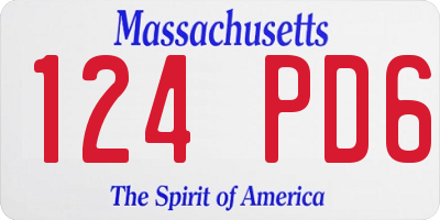 MA license plate 124PD6