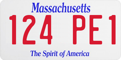 MA license plate 124PE1