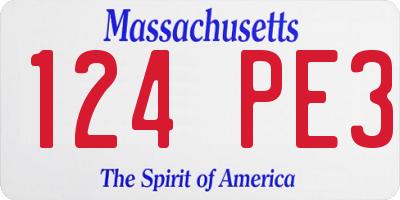MA license plate 124PE3