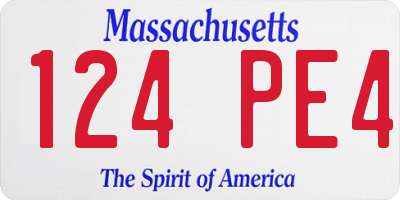 MA license plate 124PE4