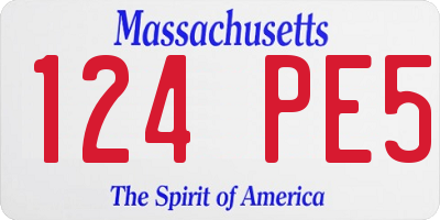 MA license plate 124PE5