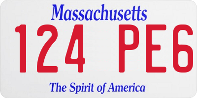 MA license plate 124PE6