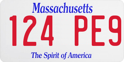 MA license plate 124PE9