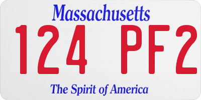 MA license plate 124PF2