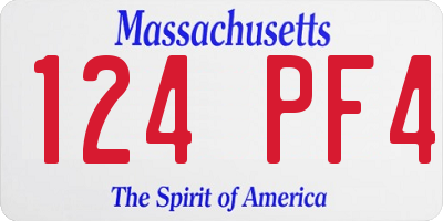 MA license plate 124PF4