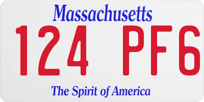 MA license plate 124PF6