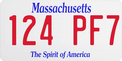 MA license plate 124PF7
