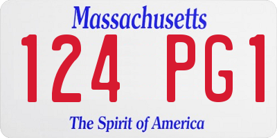 MA license plate 124PG1