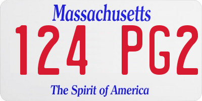 MA license plate 124PG2