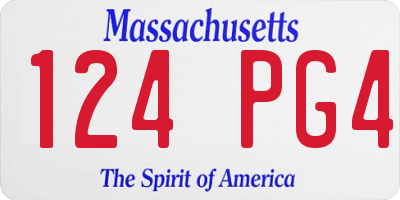 MA license plate 124PG4
