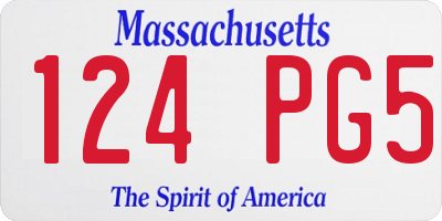 MA license plate 124PG5