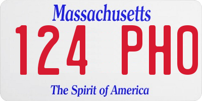 MA license plate 124PH0