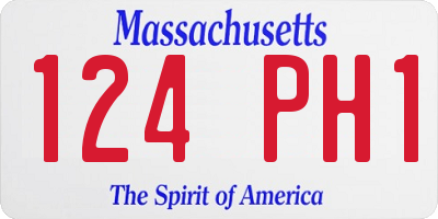 MA license plate 124PH1