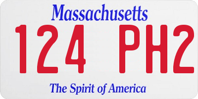 MA license plate 124PH2