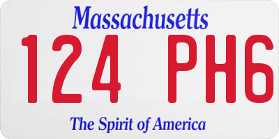 MA license plate 124PH6
