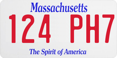 MA license plate 124PH7