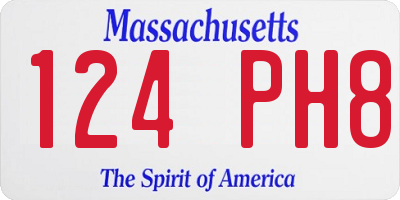MA license plate 124PH8