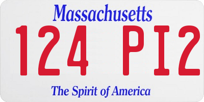 MA license plate 124PI2
