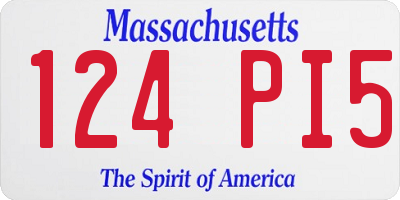 MA license plate 124PI5