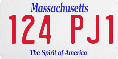 MA license plate 124PJ1