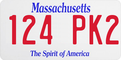MA license plate 124PK2