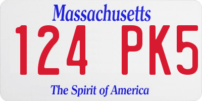 MA license plate 124PK5