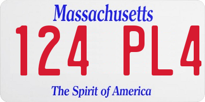 MA license plate 124PL4