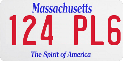 MA license plate 124PL6