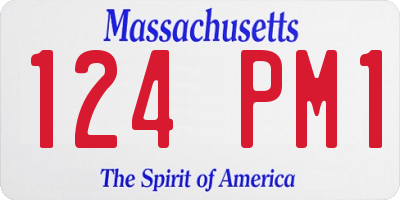 MA license plate 124PM1