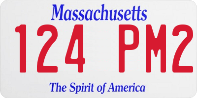 MA license plate 124PM2