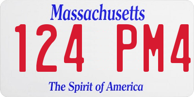 MA license plate 124PM4