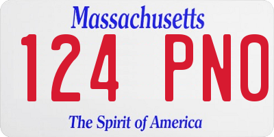 MA license plate 124PN0