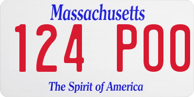 MA license plate 124PO0