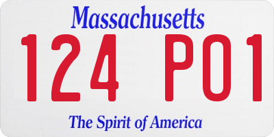 MA license plate 124PO1