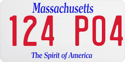 MA license plate 124PO4