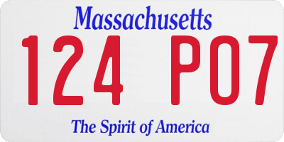 MA license plate 124PO7