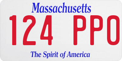 MA license plate 124PP0