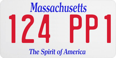 MA license plate 124PP1