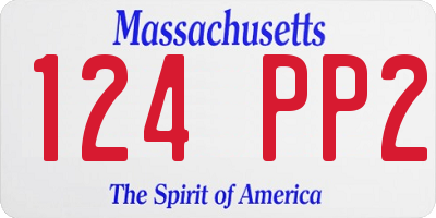 MA license plate 124PP2