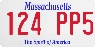 MA license plate 124PP5