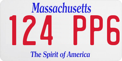 MA license plate 124PP6