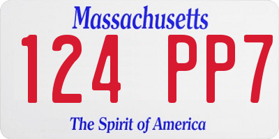 MA license plate 124PP7