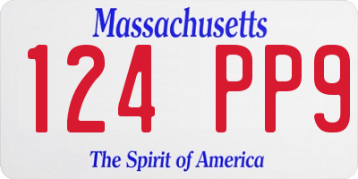 MA license plate 124PP9