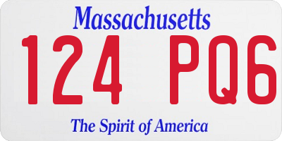 MA license plate 124PQ6